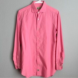Luigi Borrelli Classic Pink Dress Shirt for Men Luxury Vintage Made in Italy